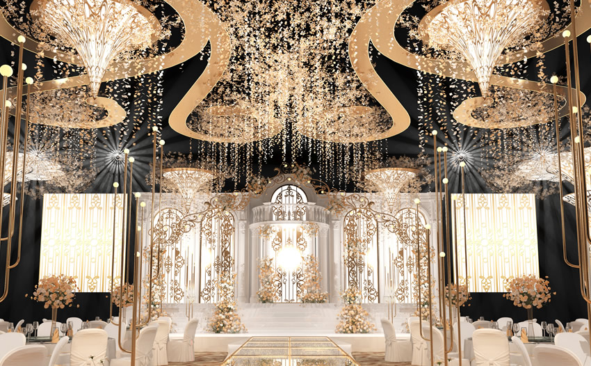 西充花木兰喜事汇金色大厅效果展示